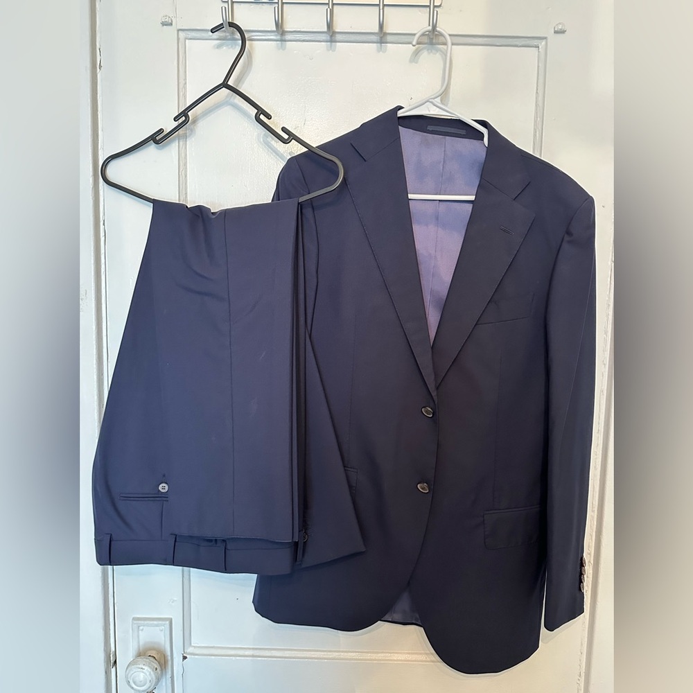 Woven by Vitale Barberis Canonico Tropical Wool Navy Suit 40L